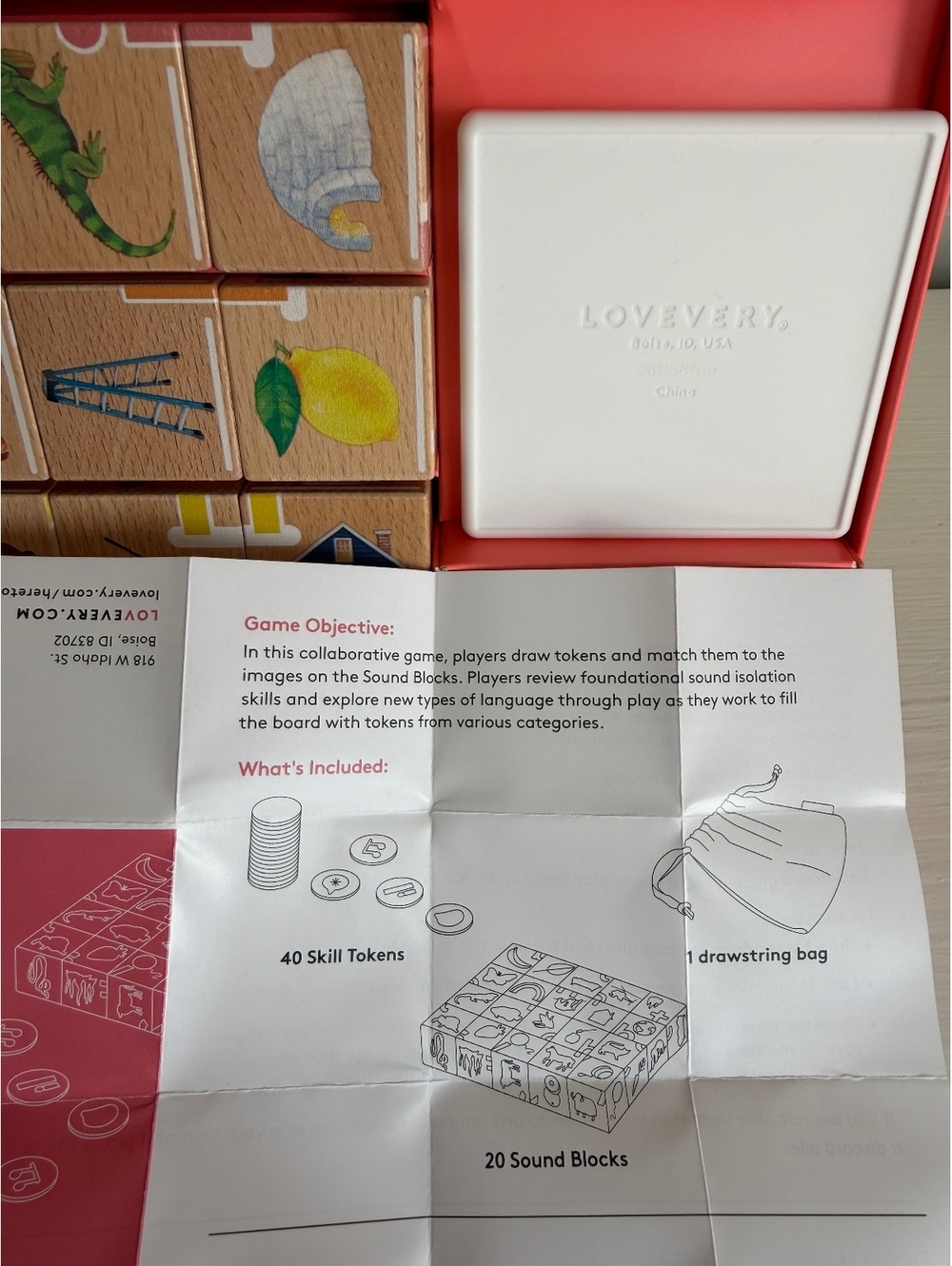 Lovevery Reading Skill Set Part 1.Wooden Letter Sound Blocks & Skill Tokens Game - Picture 5 of 6